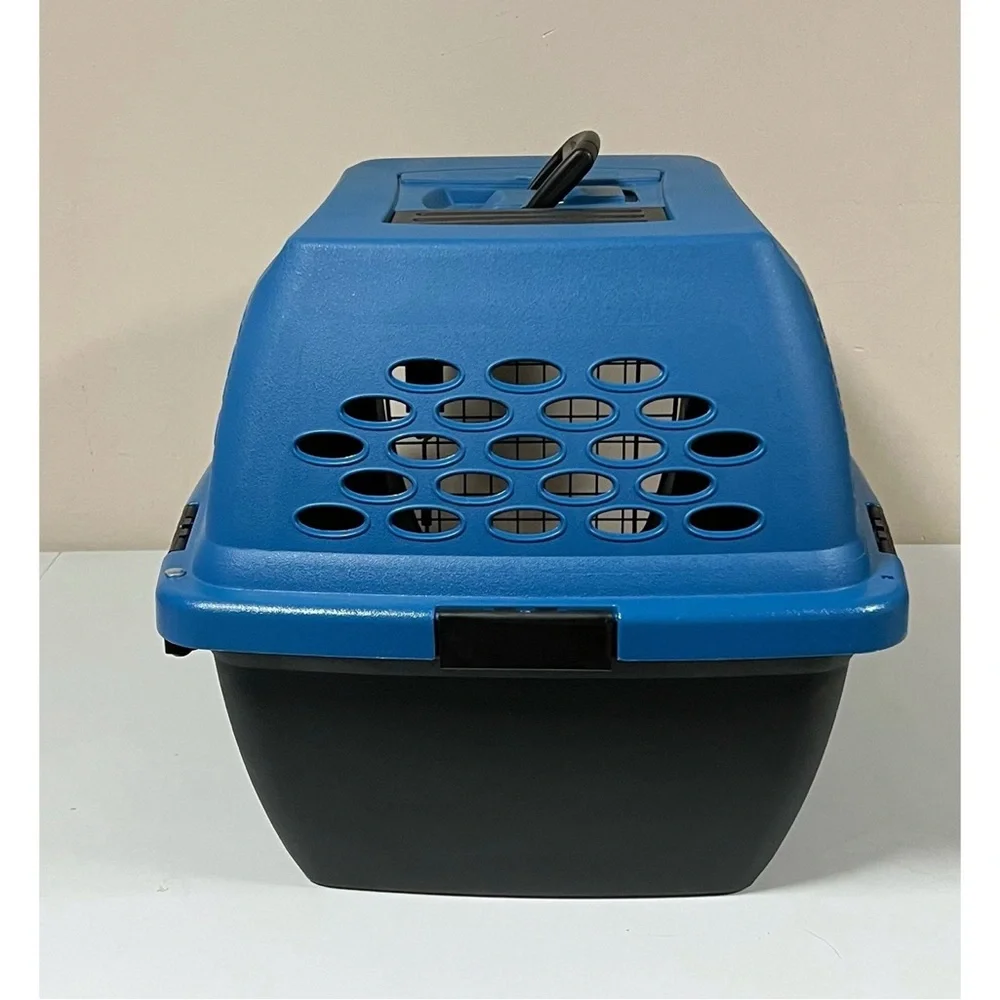Blue Black Pet Cat Dog Pets 26” Crate Carrier Kennel for Travel Transport 💙